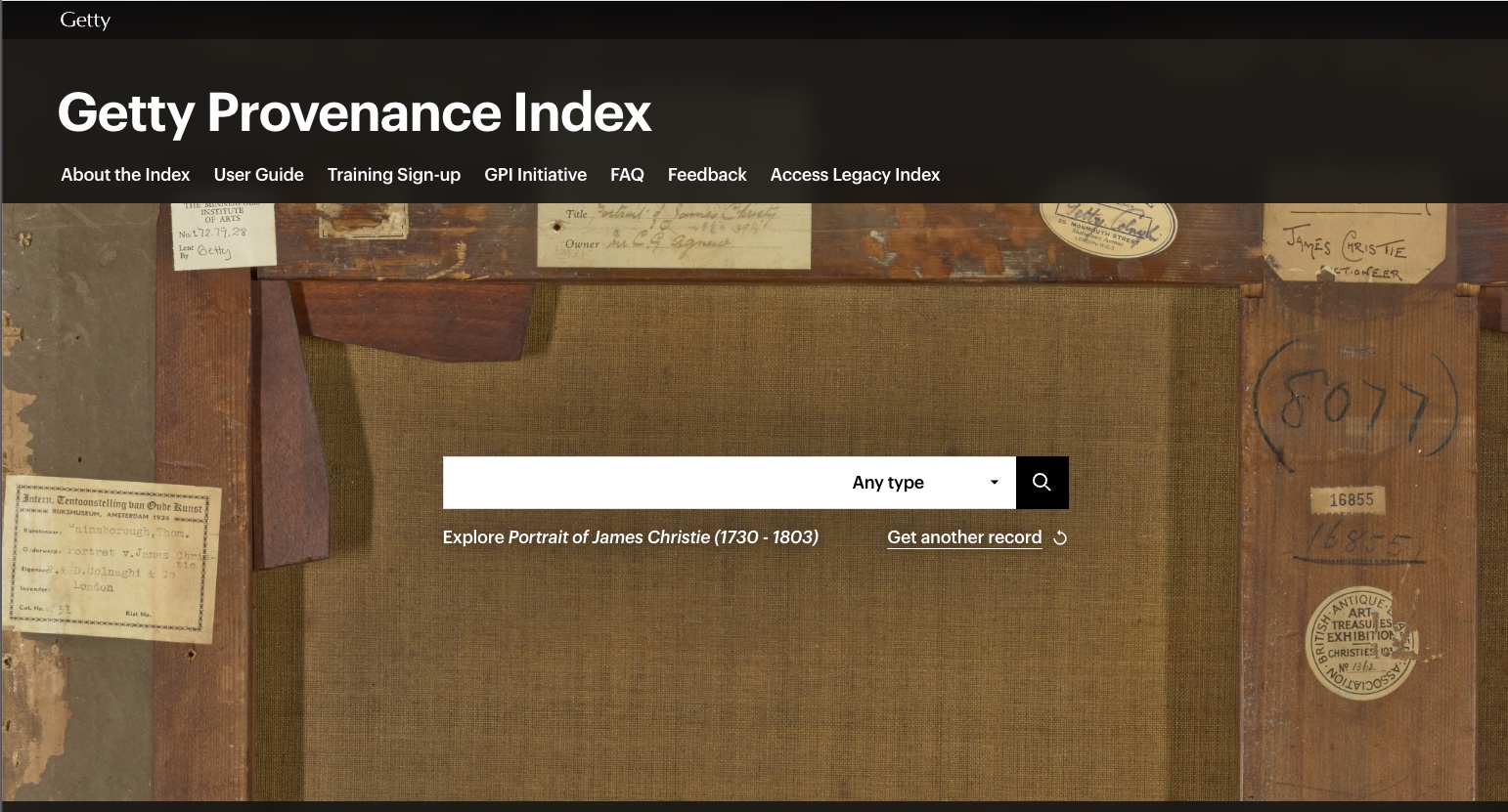 (c) Getty Provenance Index